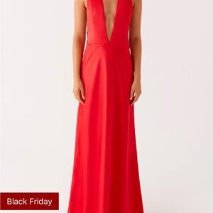 Peppermayo Vibrant Red Backless Dress